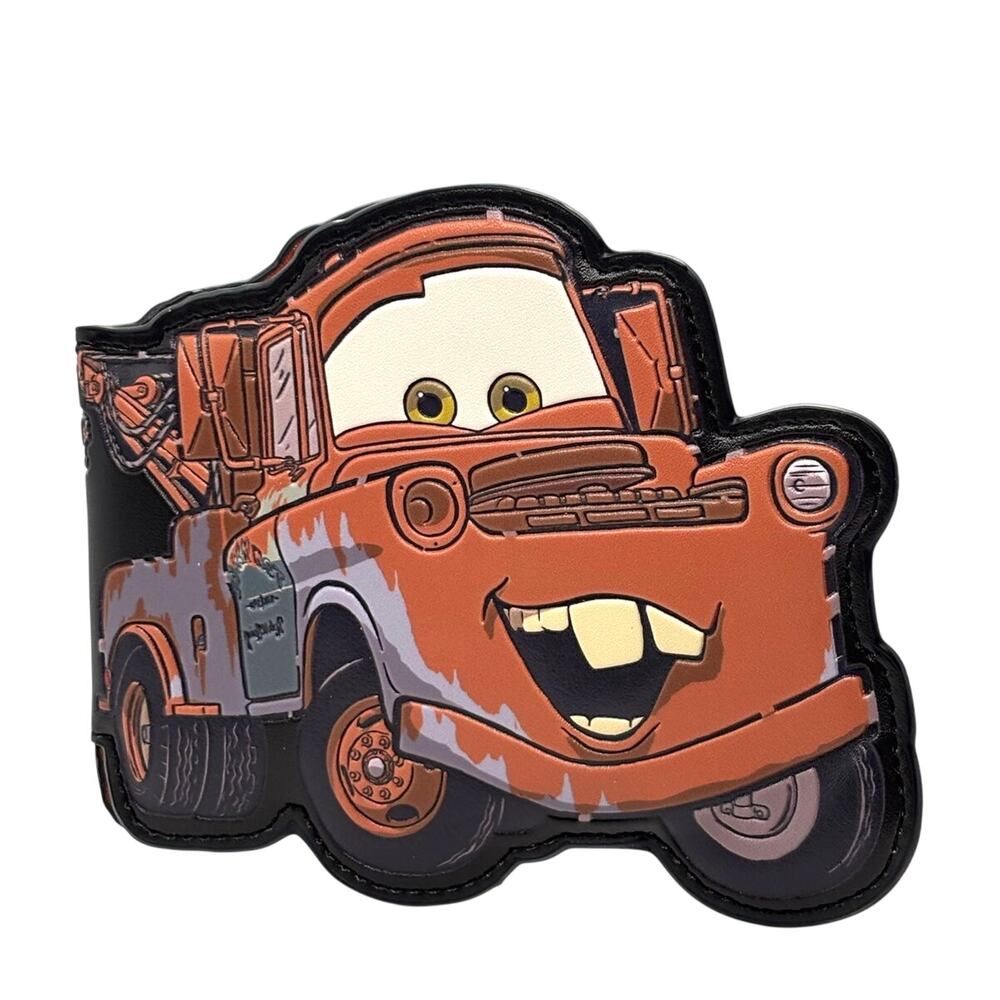 Disney x Pixar Cars Tow Mater Vegan Leather Bi-Fold Wallet, New